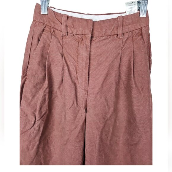 Wilfred The Effortless Linen Pant in Mocha Sorbet Wide Leg High Rise Size 00 - Picture 6 of 15